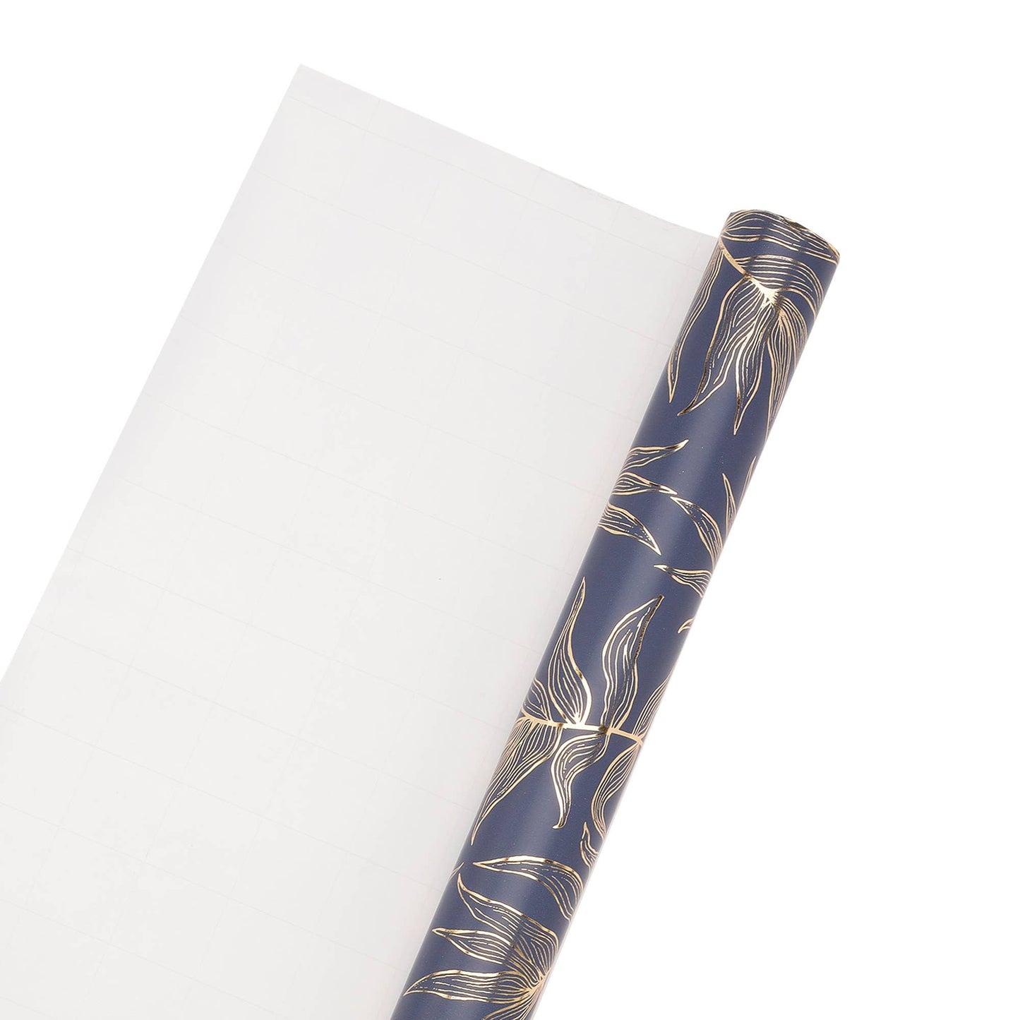 Botanical Leaf Navy/Gold - 30" x 10' Wrapping Paper |