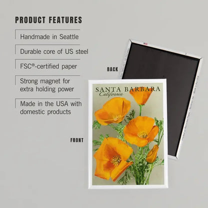 California Poppy Santa Barbara Magnet