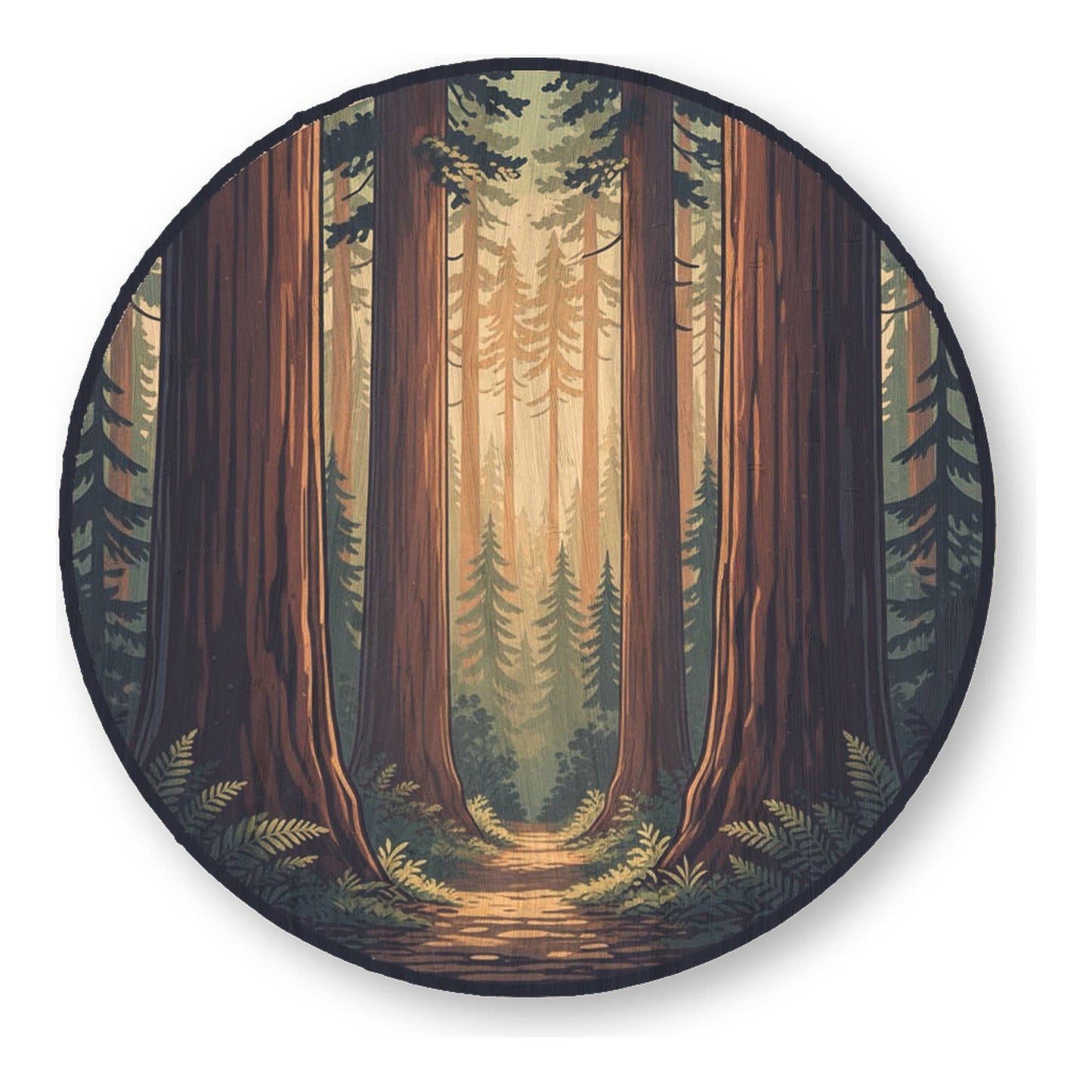 Redwood Forest Path - Adventure Bamboo Wood Sticker