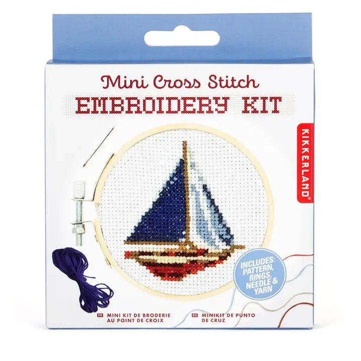 Boat Mini Cross Stitch - Kikkerland