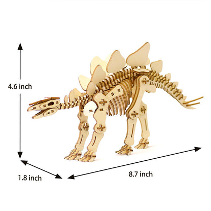Wa-gu-mi Stegosaurus Wooden 3D Puzzle Kit