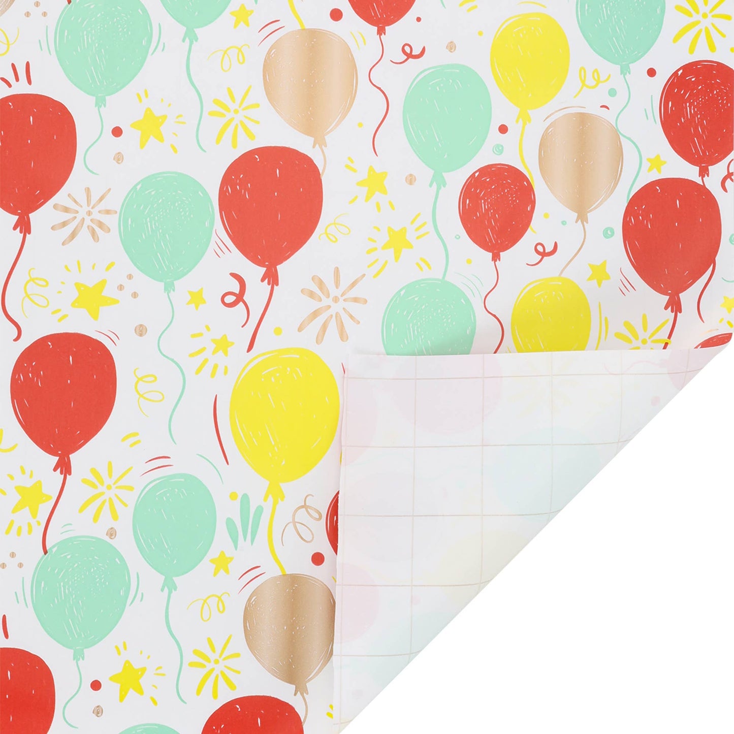 Happy Birthday/Balloons/Stripes - 30" x 10' Birthday Wrapping Paper Bundle (3-pack) |