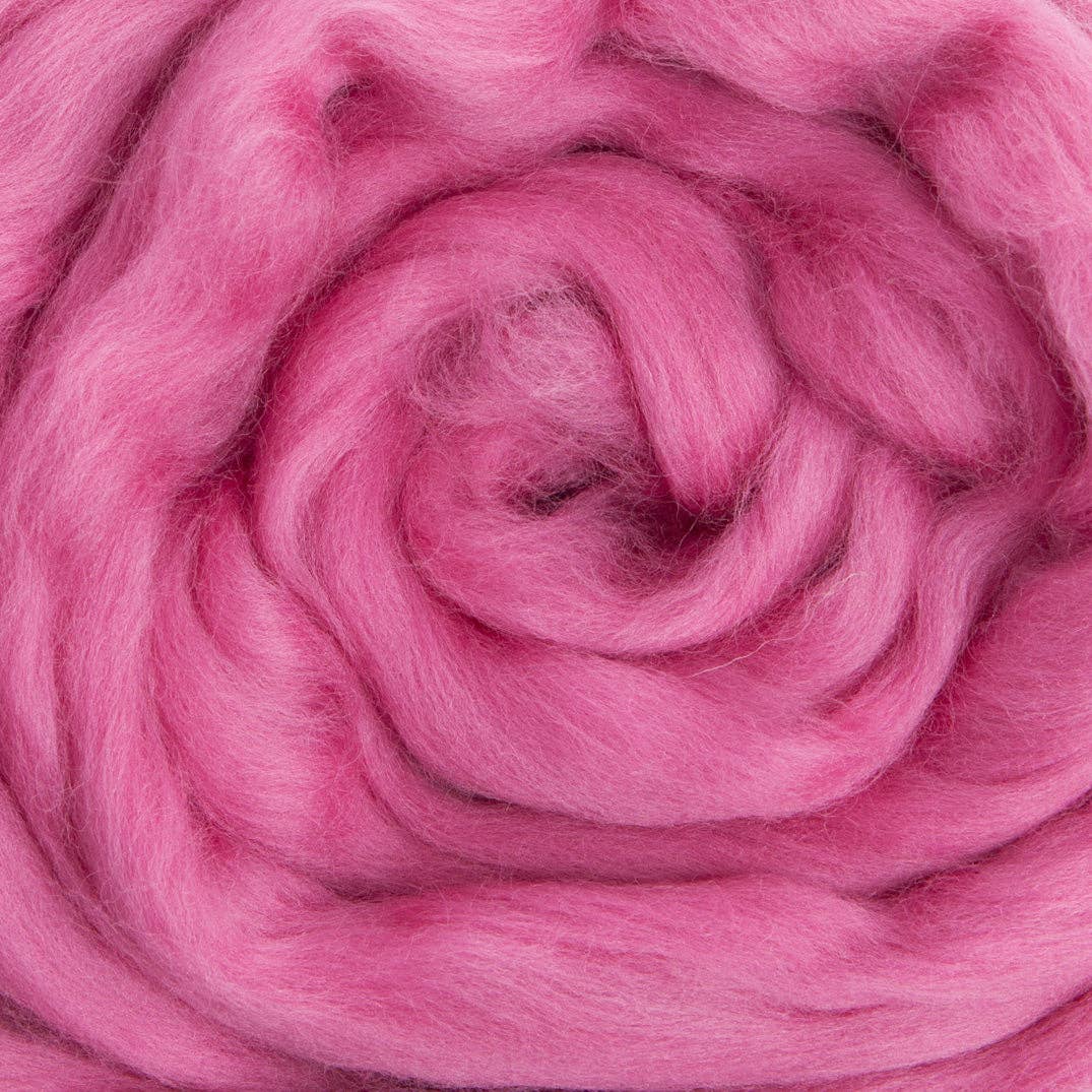 Fuschia Merino Roving - Felting 1 ounce