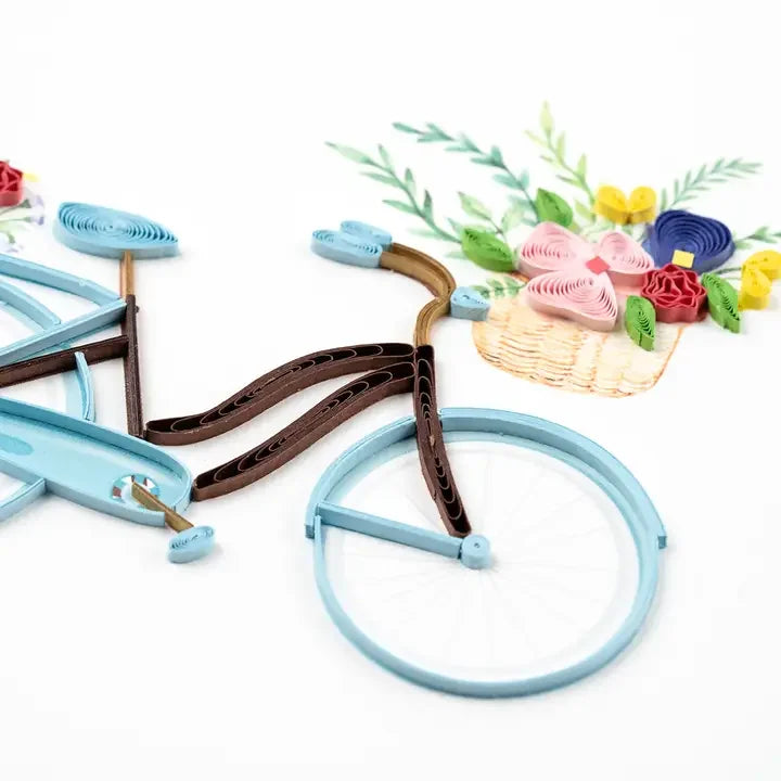 Bicycle & Flower Basket Quilling Card