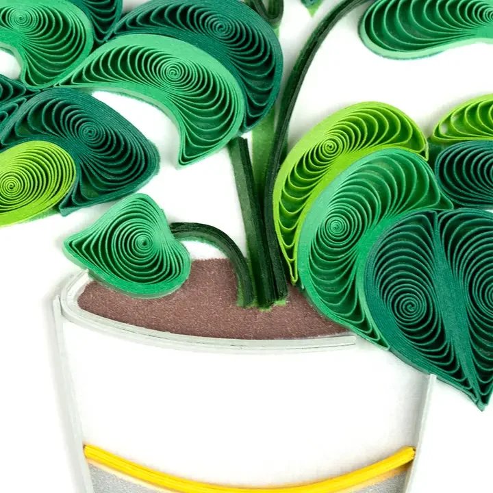 Monstera Quilling Card