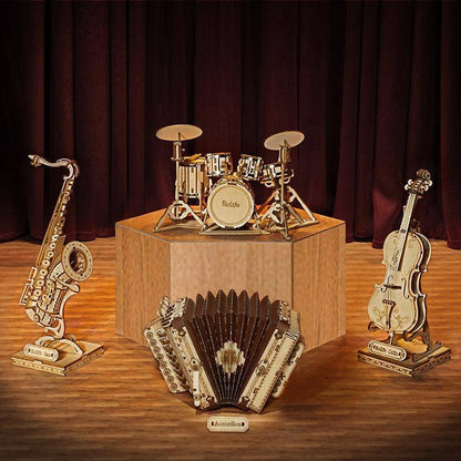3D Wood Puzzle: Drum Kit