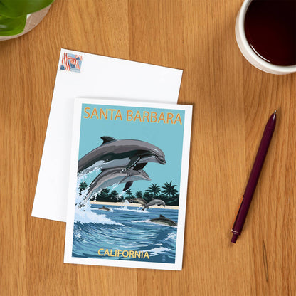 Santa Barbara Greeting Card - Dolphins