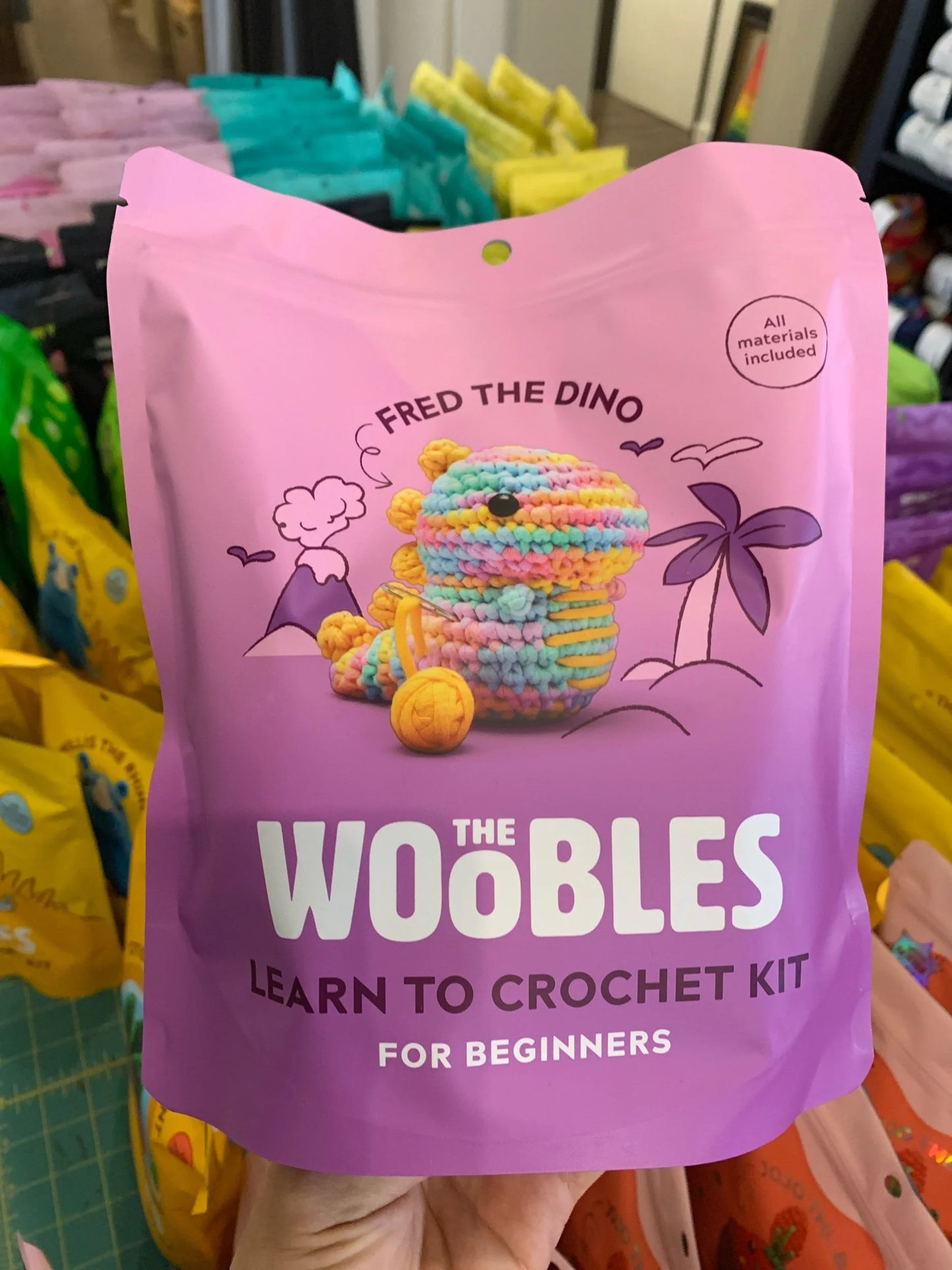 Fred The Dino Pastel - The Woobles Crochet Kit (Beginner)