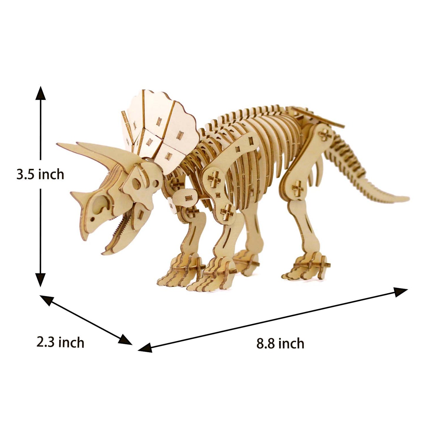 Wa-gu-mi Triceratops Wooden 3D Puzzle Kit