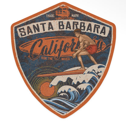 Large Shield  Stickers - Santa  Barbara