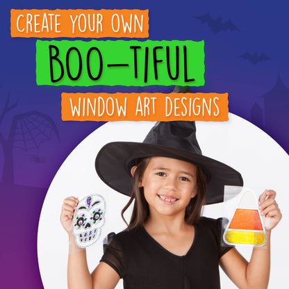 Halloween Easy Sparkle Window Art Craft Kit for Kids\