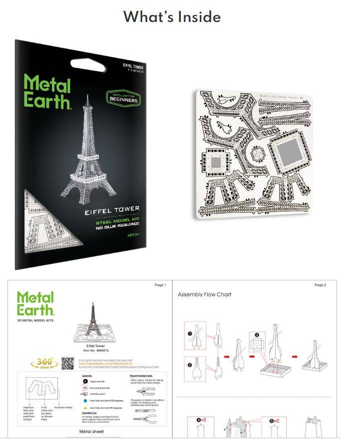 3D Metal Puzzle - Eiffel Tower