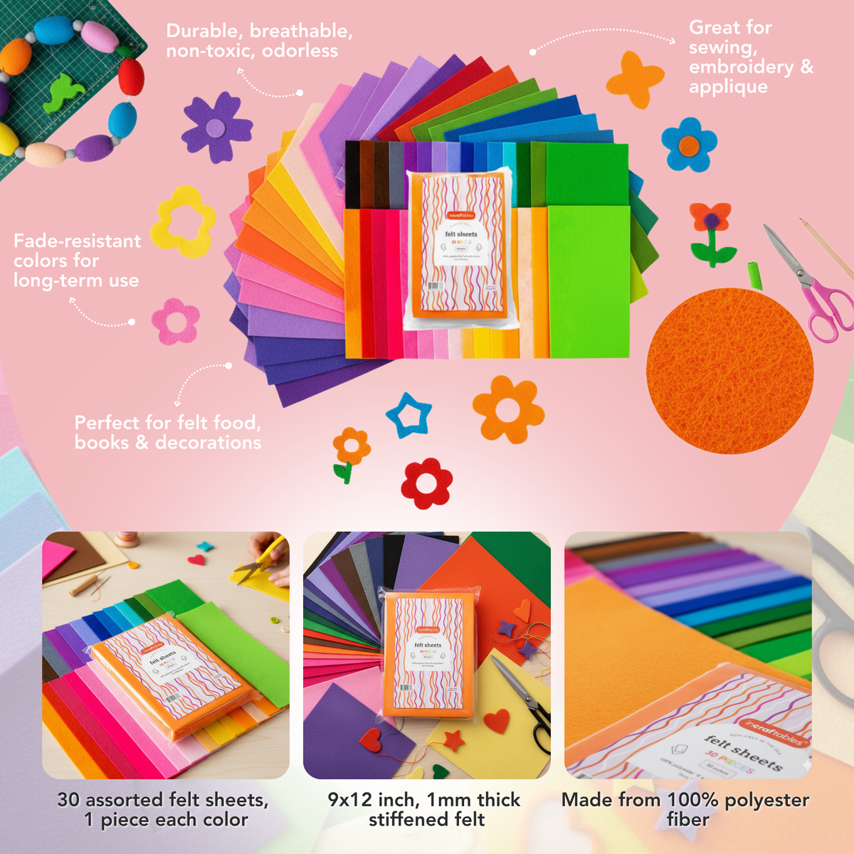 Incraftables 30pc Felt Sheets