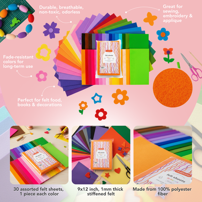 Incraftables 30pc Felt Sheets
