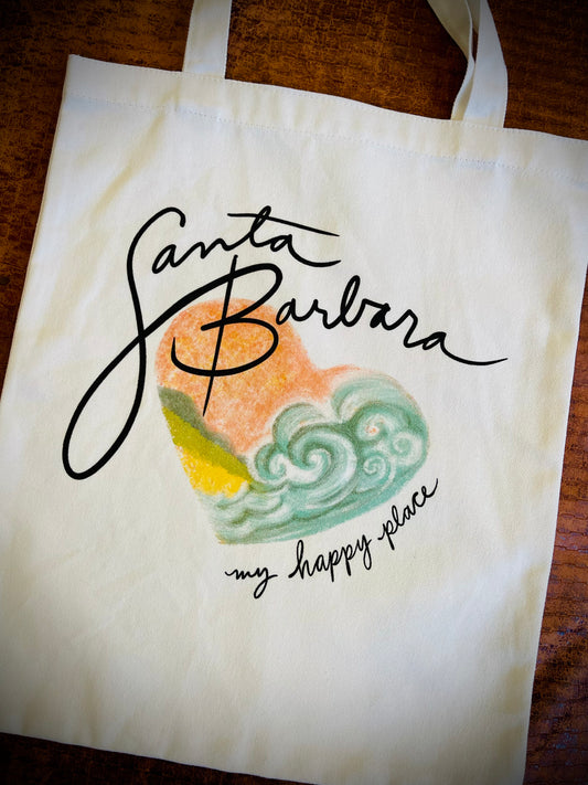 Santa Barbara My Happy Place Tote Bag
