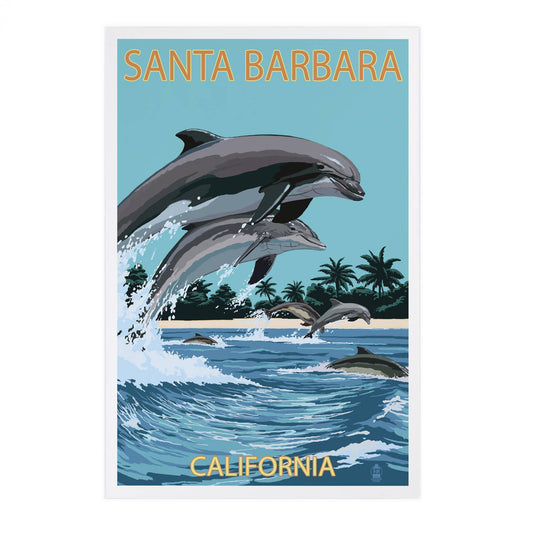 Dolphins Santa Barbara Postcard