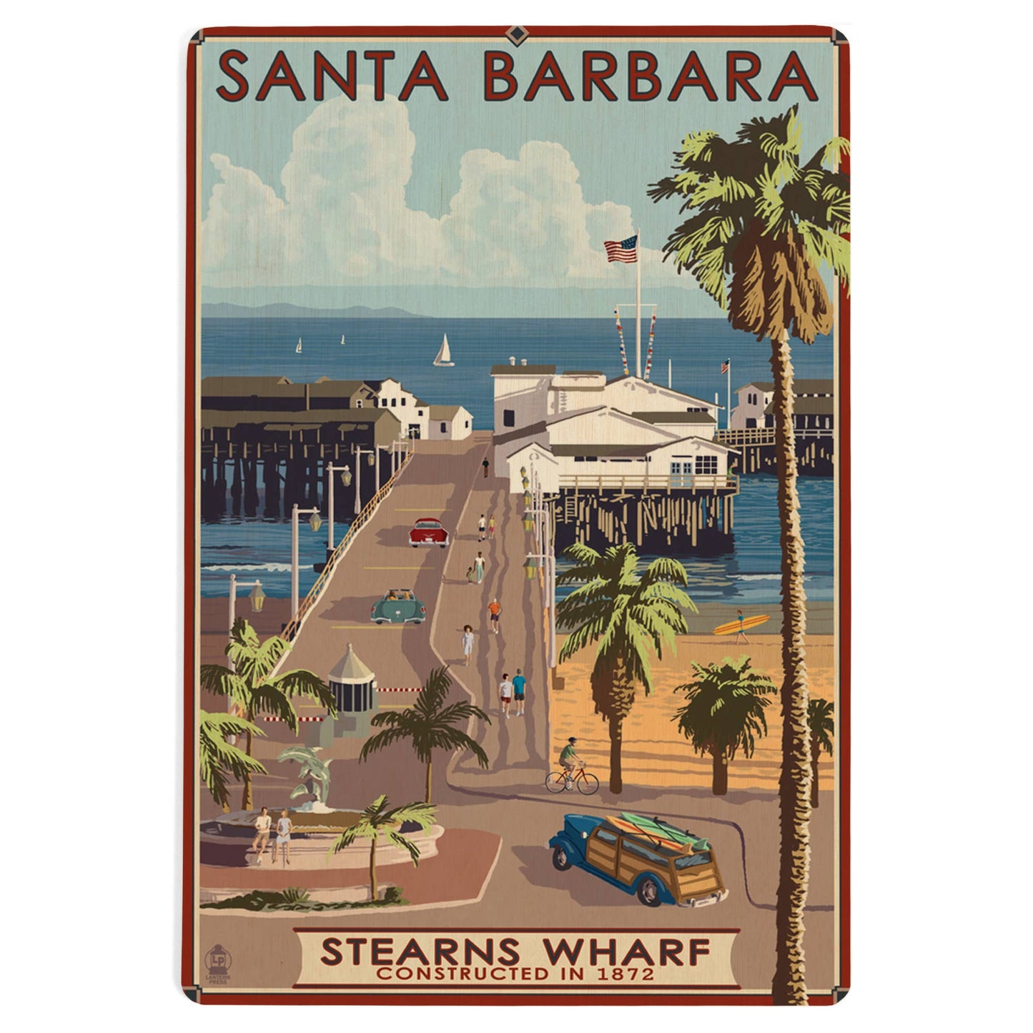 Santa Barbara Wood Postcards - Stern's Wharf