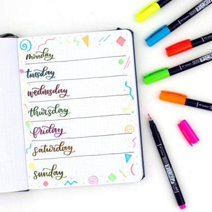 Fudenosuke Calligraphy Brush Pen: Neon Orange