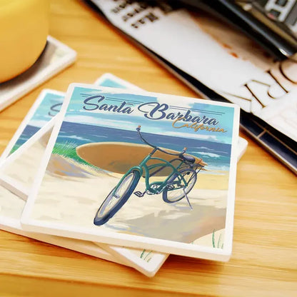 Beach Cruiser Santa Barbara Ceramic Coaster