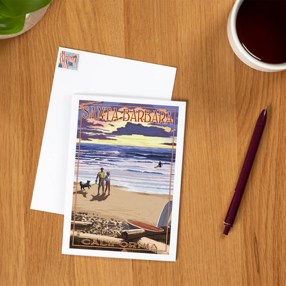 Santa Barbara Greeting Card - Dog Beach