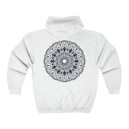 Mandala Coloring Unisex Heavy Blend™ Full Zip Hooded Sweatshirt