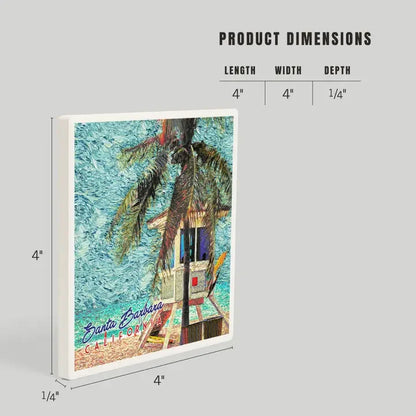 Impressionist Lifeguard Station Santa Barbara Ceramic Coaster