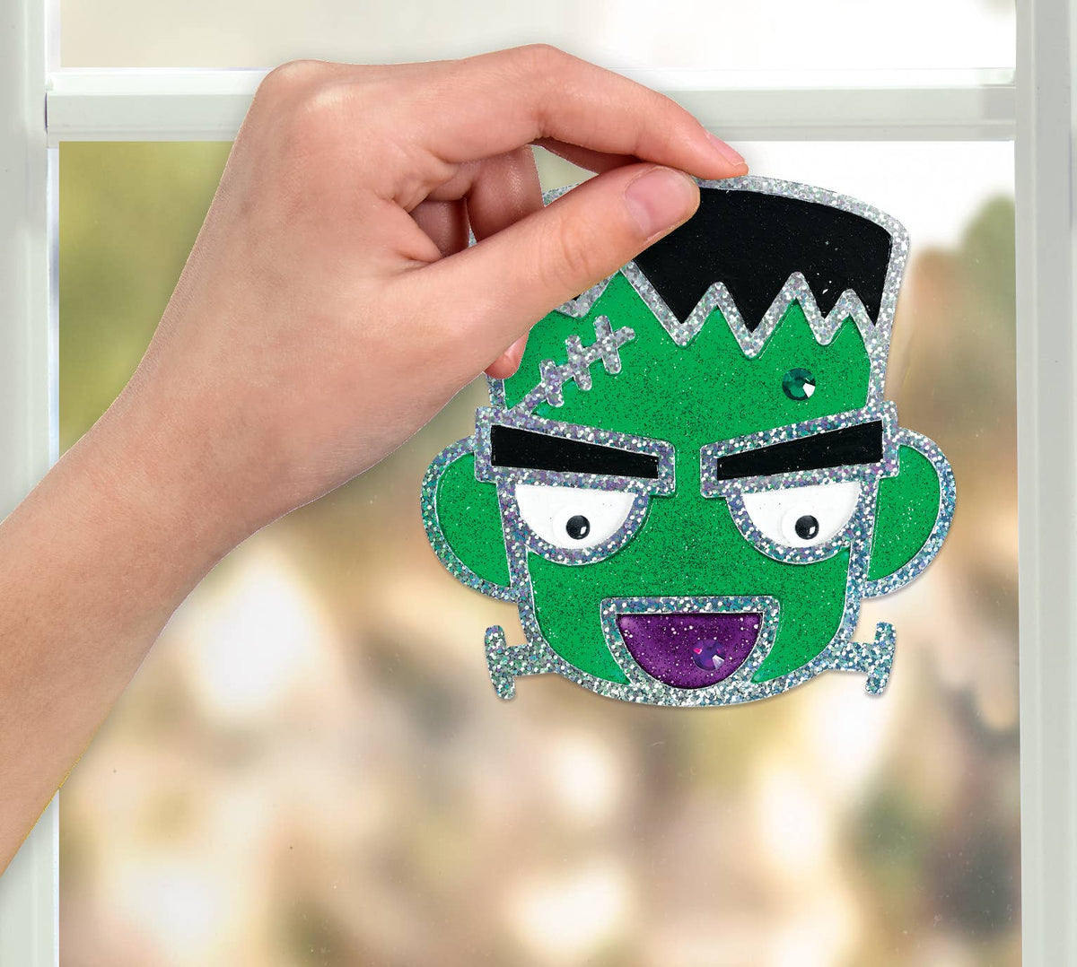 Halloween Easy Sparkle Window Art Craft Kit for Kids\