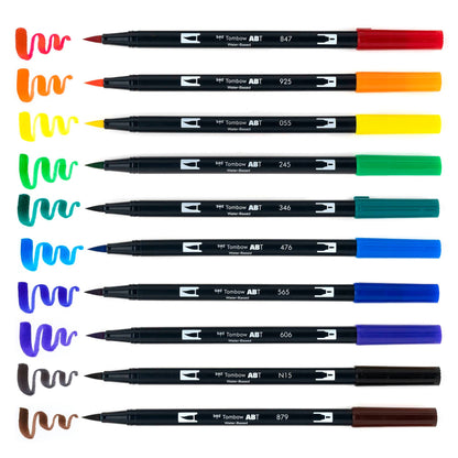 Dual Brush Pen Art Markers: Primary - 10-Pack