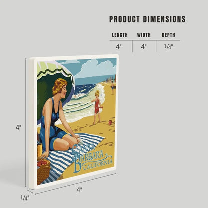 Beach Picnic Santa Barbara Ceramic Coaster