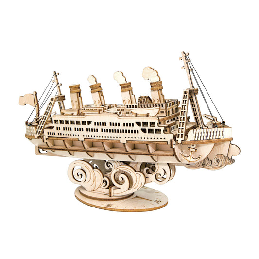 3D Laser Cut Wooden Puzzle: Cruise Ship