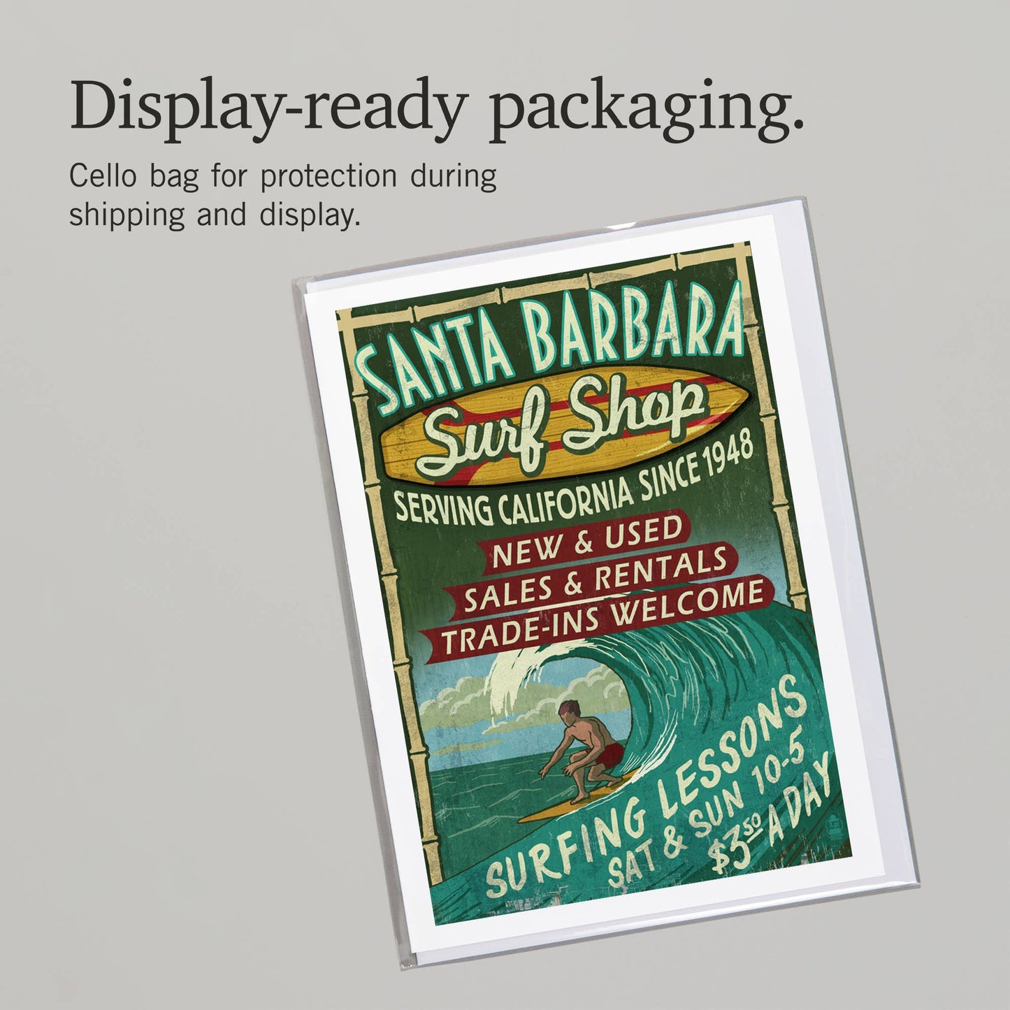 Surf Shop Santa Barbara Greeting Card