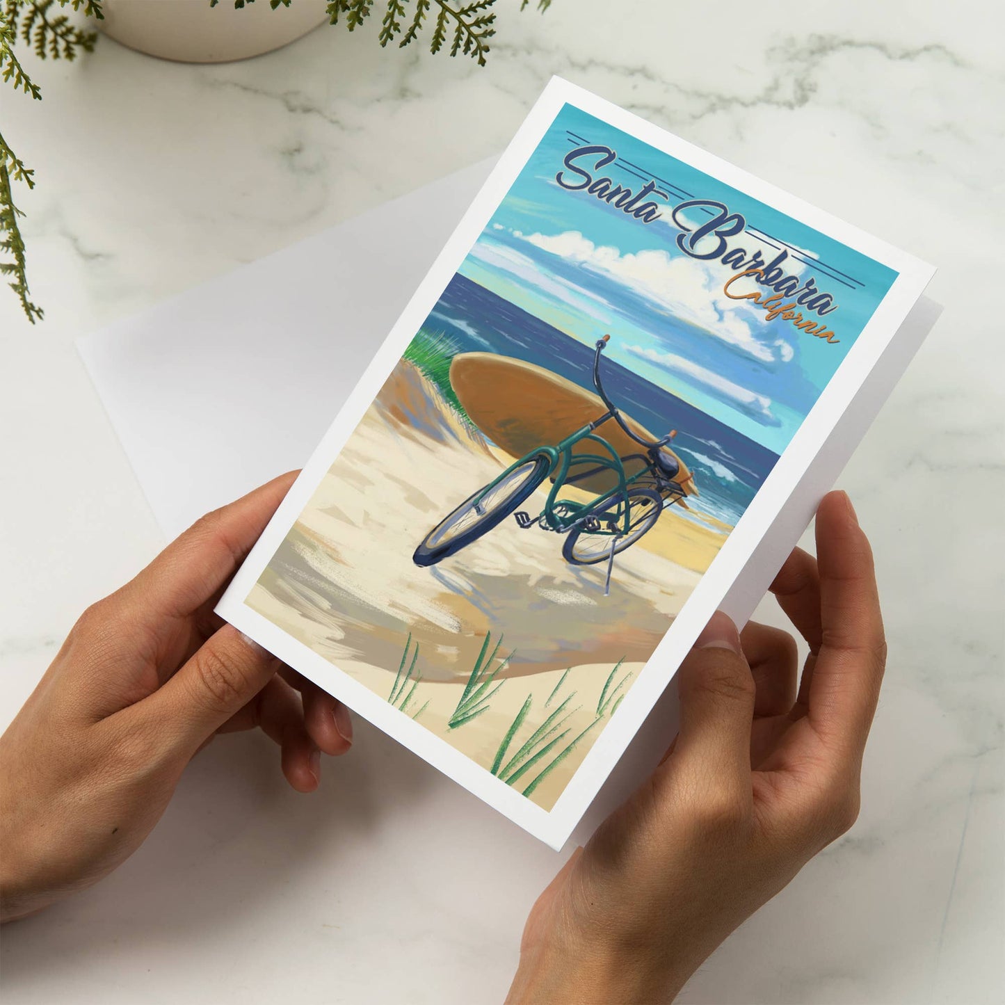 Santa Barbara Greeting Card - Beach Cruiser
