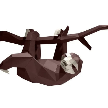 Hanging Sloth 3D Papercraft Origami Wall Art