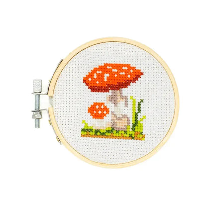Mushroom Mini Cross Stitch - Kikkerland