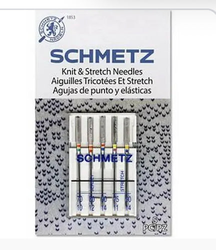 SCHMETZ - Knit & Stretch Needles set size 70/10 80/12 90/14 75/11 90