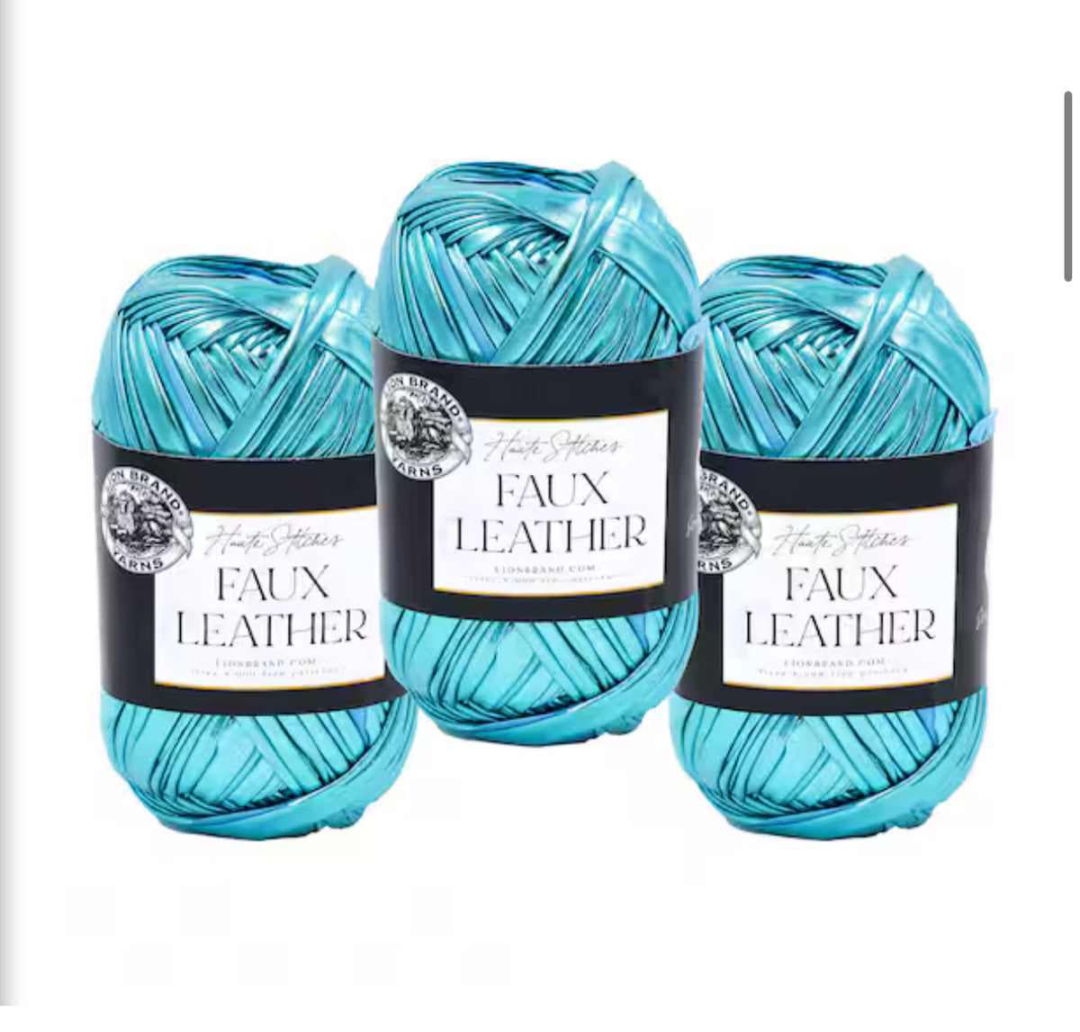 Lion Brand Yarn Haute Stitches Faux Leather - Caribbean Blue