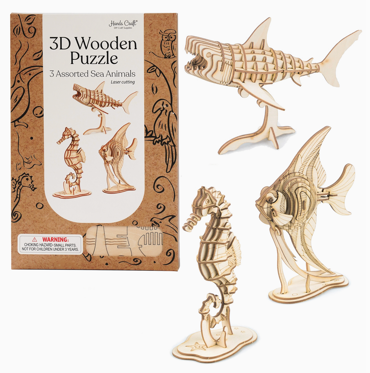 3D Wooden Puzzle - Assorted Sea Animals