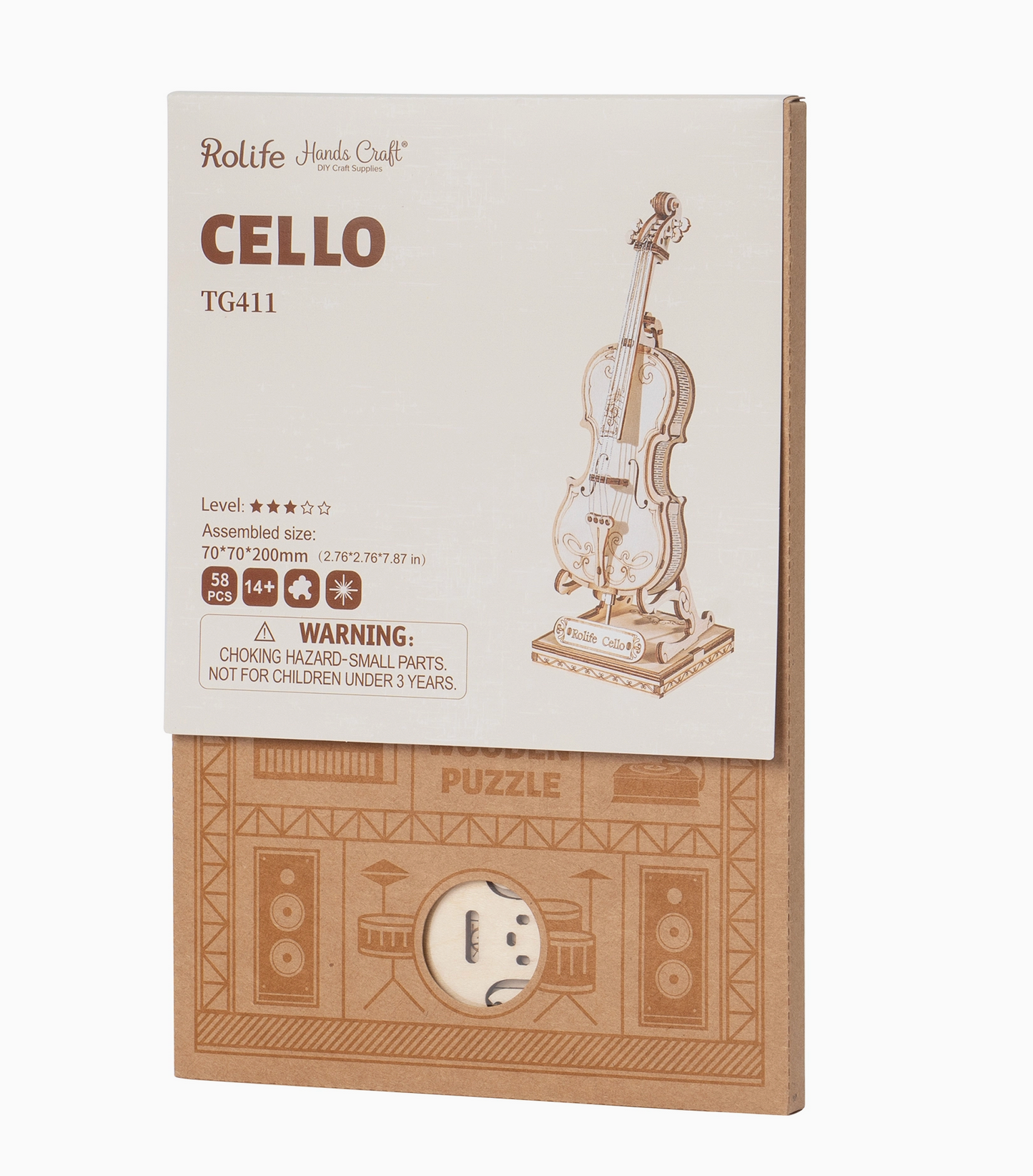 3D Wooden Puzzle - Cello