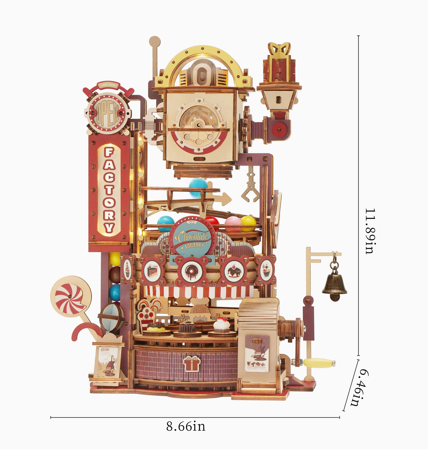 3D Wooden Puzzle - Chocolate Factory Marble Run