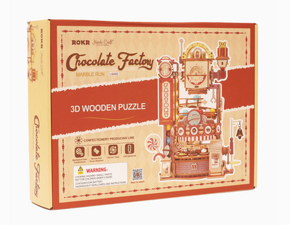 3D Wooden Puzzle - Chocolate Factory Marble Run