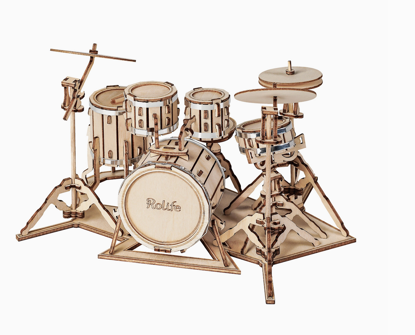 3D Wooden Puzzle - Drum Kit