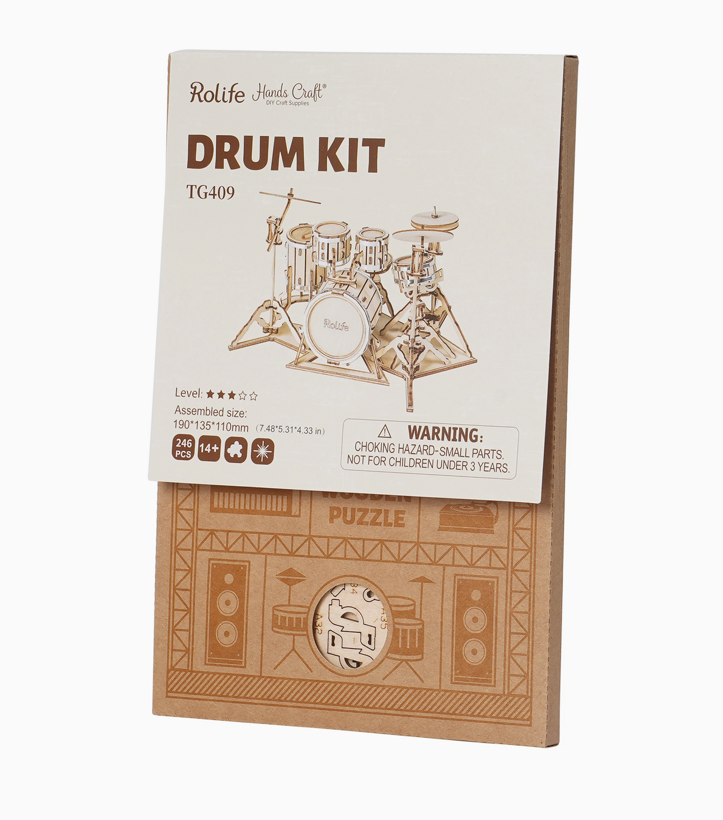 3D Wooden Puzzle - Drum Kit