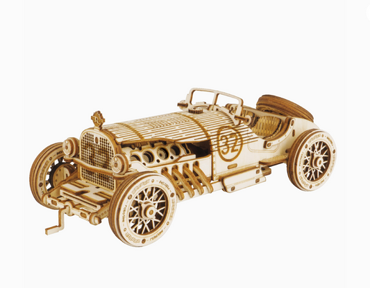 3D Wooden Puzzle - Grand Prix Racer car - hands craft