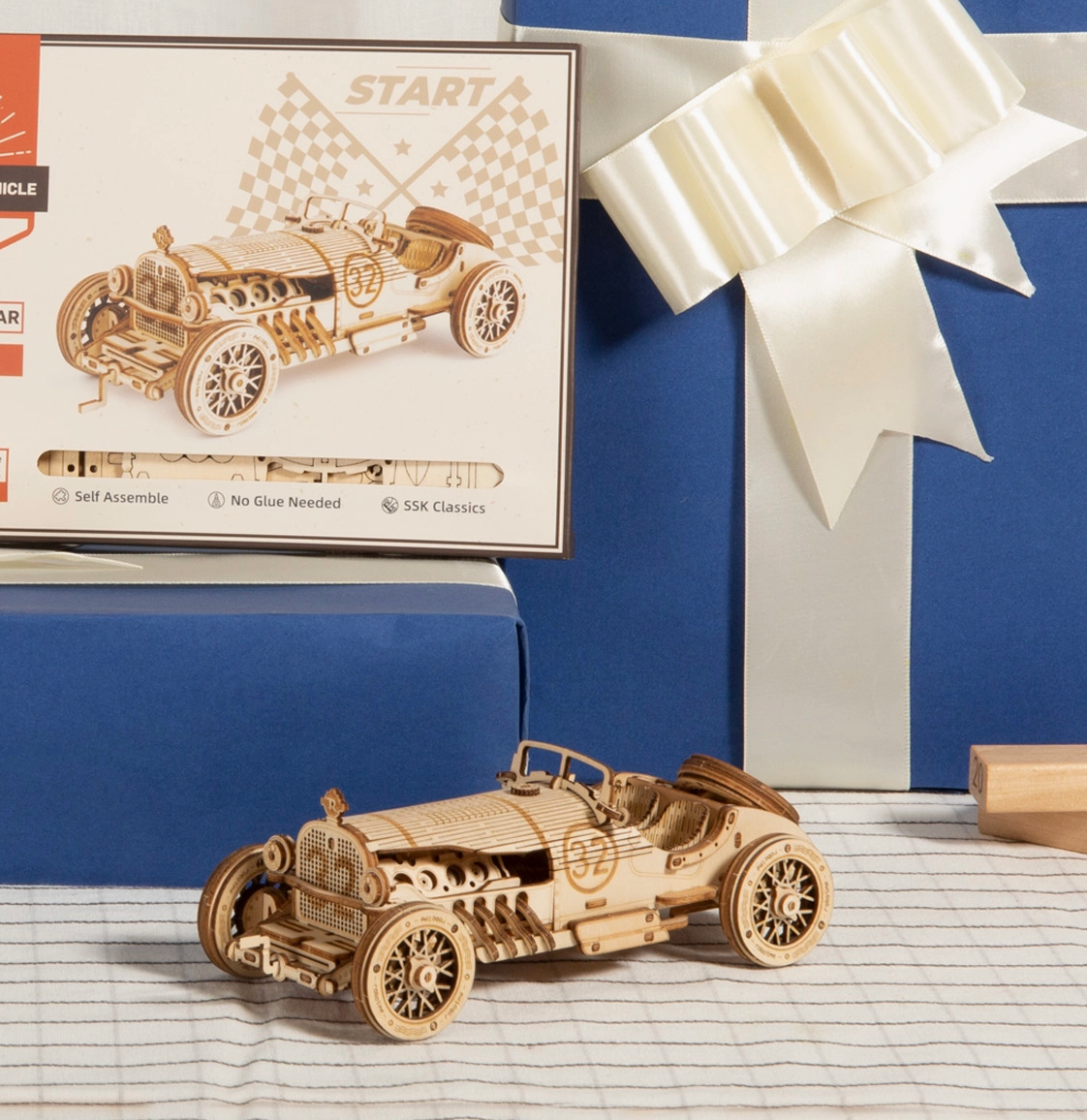 3D Wooden Puzzle - Grand Prix Racer car - hands craft