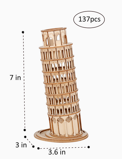 3D Wooden Puzzle - Leaning Tower of Pisa