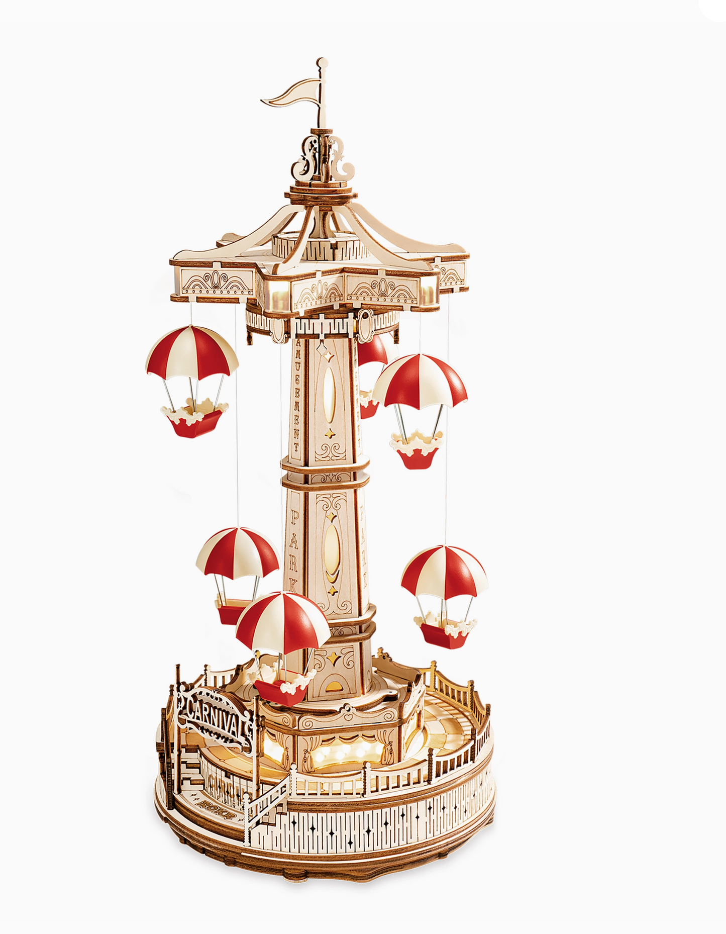 3D Wooden Puzzle - Parachute Tower