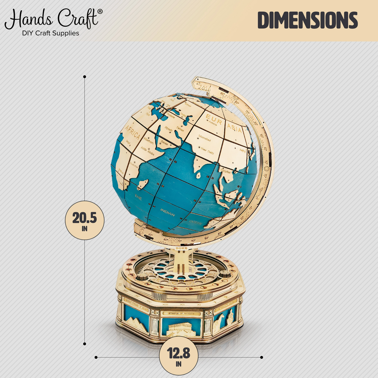 3D Wooden Puzzle - The Globe