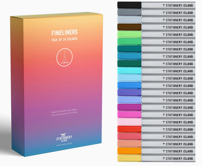Colored Fineliner Pens - Set of 24