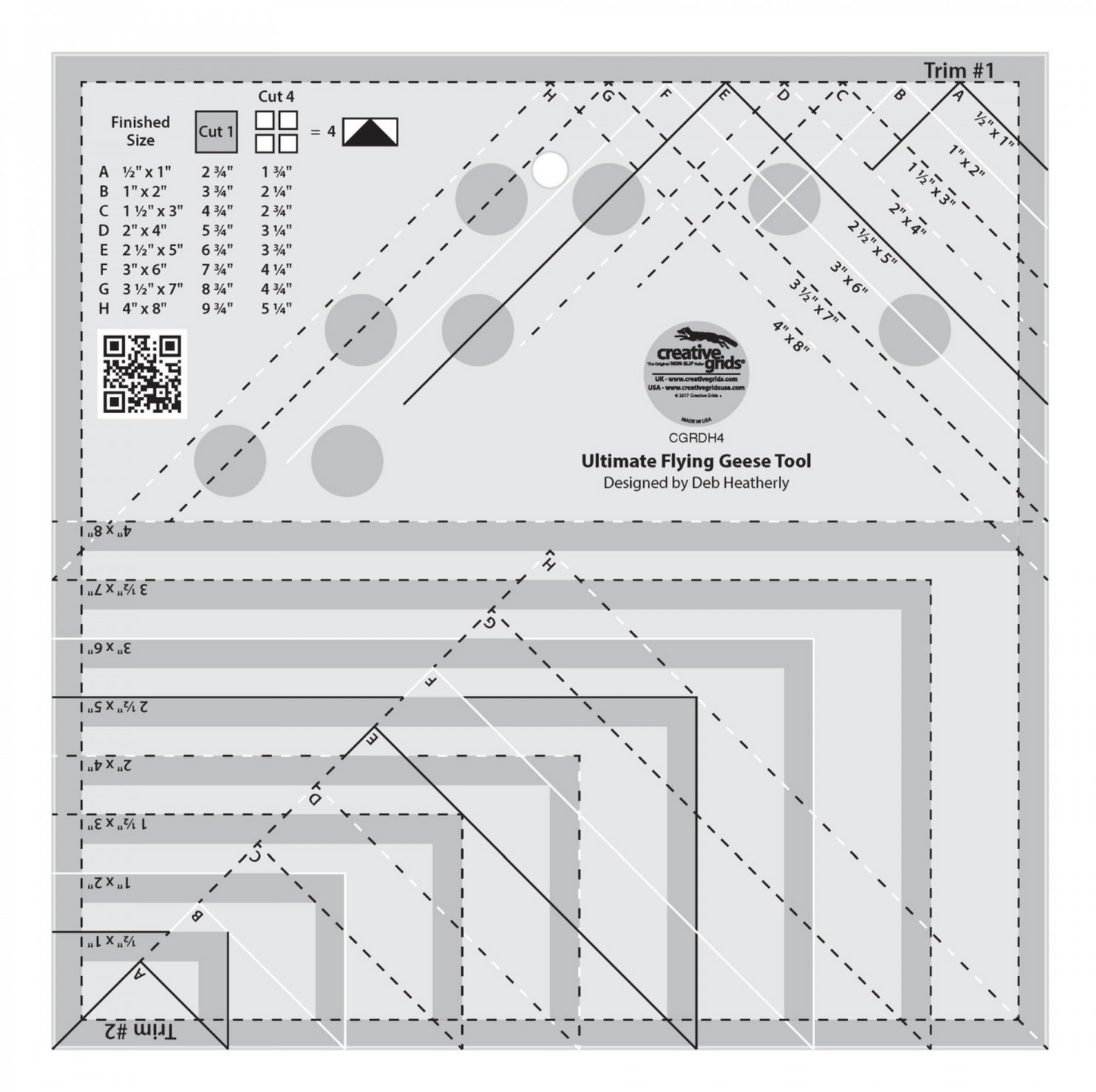 Creative Grids Non-Slip Ultimate Flying Geese Tool