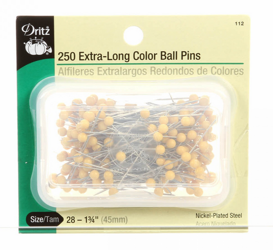 Extra Long Yellow Color Ball Pins
